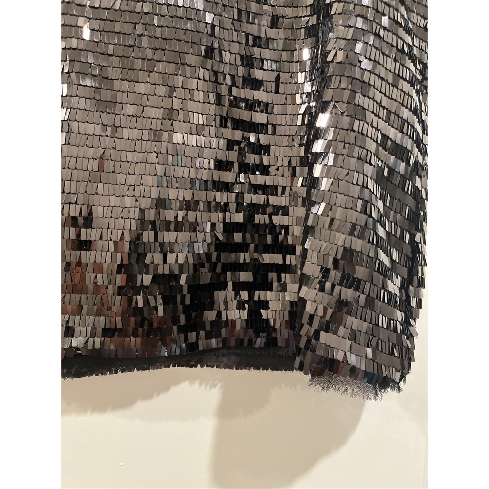 WHO WHAT WEAR Women's Black Sequin Crew Neck Sleeveless Pullover Tank Top M - Picture 4 of 12
